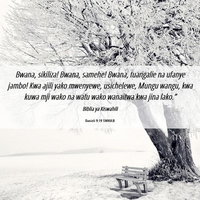 Picture 06 - Danieli 9:19 SWHULB - Bwana, sikiliza! Bwana, samehe! Bwana, tuangalie - Bible Verse Picture