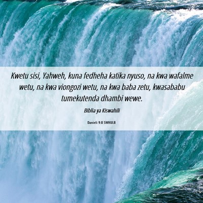 Picture 06 - Danieli 9:8 SWHULB - Kwetu sisi, Yahweh, kuna fedheha katika nyuso, na - Bible Verse Picture