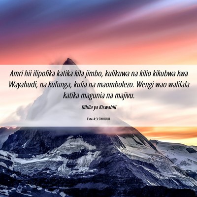 Picture 06 - Esta 4:3 SWHULB - Amri hii ilipofika katika kila jimbo, kulikuwa na - Bible Verse Picture