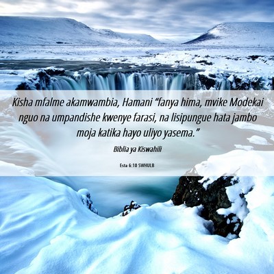 Picture 06 - Esta 6:10 SWHULB - Kisha mfalme akamwambia, Hamani “fanya hima, - Bible Verse Picture