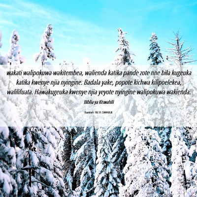 Picture 06 - Ezekieli 10:11 SWHULB - wakati walipokuwa wakitembea, walienda katika - Bible Verse Picture