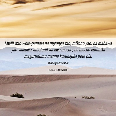 Picture 06 - Ezekieli 10:12 SWHULB - Mwili wao wote-pamoja na migongo yao, mikono yao, - Bible Verse Picture