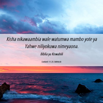 Picture 06 - Ezekieli 11:25 SWHULB - Kisha nikawaambia wale watumwa mambo yote ya - Bible Verse Picture