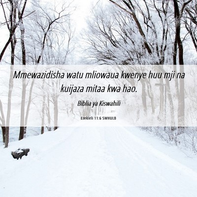 Picture 06 - Ezekieli 11:6 SWHULB - Mmewazidisha watu mliowaua kwenye huu mji na - Bible Verse Picture