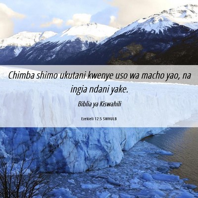 Picture 06 - Ezekieli 12:5 SWHULB - Chimba shimo ukutani kwenye uso wa macho yao, na - Bible Verse Picture