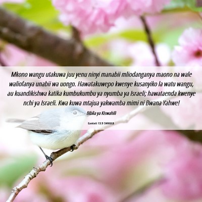 Picture 06 - Ezekieli 13:9 SWHULB - Mkono wangu utakuwa juu yenu ninyi manabii - Bible Verse Picture