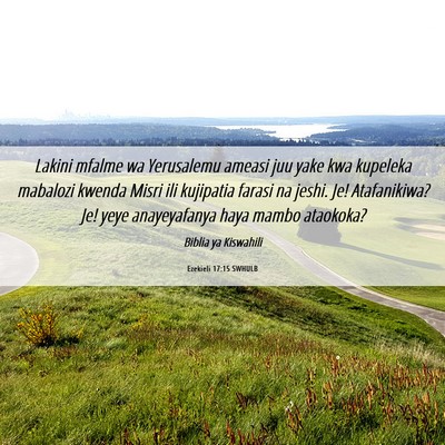 Picture 06 - Ezekieli 17:15 SWHULB - Lakini mfalme wa Yerusalemu ameasi juu yake kwa - Bible Verse Picture