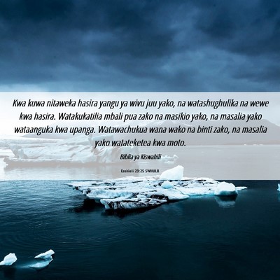 Picture 06 - Ezekieli 23:25 SWHULB - Kwa kuwa nitaweka hasira yangu ya wivu juu yako, - Bible Verse Picture
