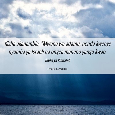 Picture 06 - Ezekieli 3:4 SWHULB - Kisha akanambia, “Mwana wa adamu, nenda kwenye - Bible Verse Picture