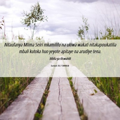 Picture 06 - Ezekieli 35:7 SWHULB - Nitaufanya Mlima Seiri mkamilifu na ukiwa wakati - Bible Verse Picture