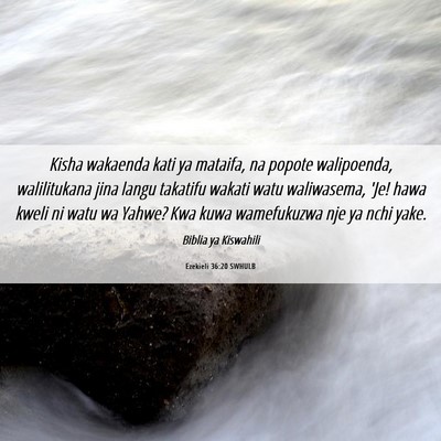 Picture 06 - Ezekieli 36:20 SWHULB - Kisha wakaenda kati ya mataifa, na popote - Bible Verse Picture