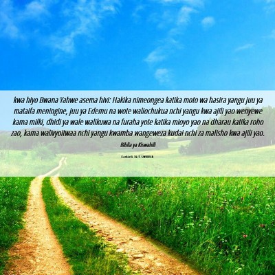 Picture 06 - Ezekieli 36:5 SWHULB - kwa hiyo Bwana Yahwe asema hivi: Hakika nimeongea - Bible Verse Picture