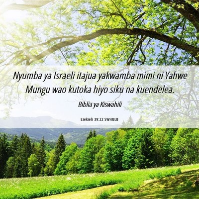 Picture 06 - Ezekieli 39:22 SWHULB - Nyumba ya Israeli itajua yakwamba mimi ni Yahwe - Bible Verse Picture