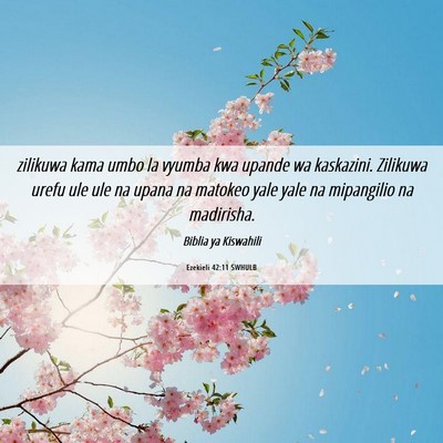 Picture 06 - Ezekieli 42:11 SWHULB - zilikuwa kama umbo la vyumba kwa upande wa - Bible Verse Picture