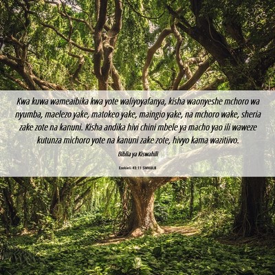 Picture 06 - Ezekieli 43:11 SWHULB - Kwa kuwa wameaibika kwa yote waliyoyafanya, kisha - Bible Verse Picture