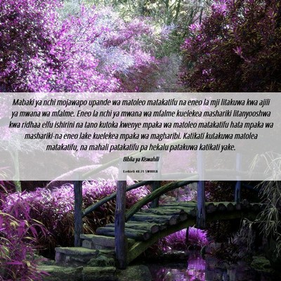 Picture 06 - Ezekieli 48:21 SWHULB - Mabaki ya nchi mojawapo upande wa matoleo - Bible Verse Picture