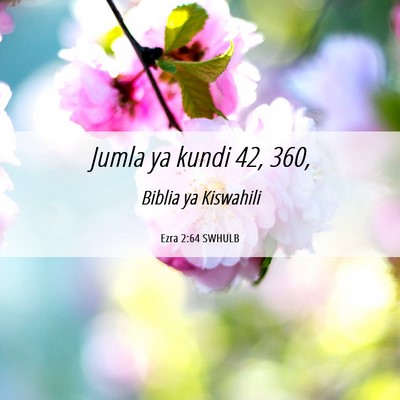 Picture 06 - Ezra 2:64 SWHULB - Jumla ya kundi 42, - Bible Verse Picture