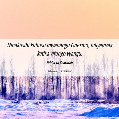Picture 06 - Filemoni 1:10 SWHULB - Ninakusihi kuhusu mwanangu Onesmo, niliyemzaa - Bible Verse Picture