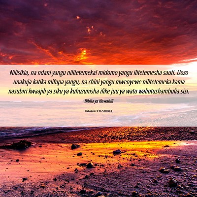 Picture 06 - Habakuki 3:16 SWHULB - Nilisikia, na ndani yangu nilitetemeka! midomo - Bible Verse Picture