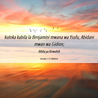 Picture 06 - Hesabu 1:11 SWHULB - kutoka kabila la Benjamini mwana wa Ysufu, - Bible Verse Picture