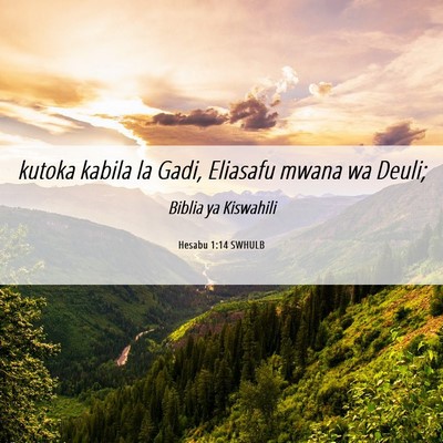 Picture 06 - Hesabu 1:14 SWHULB - kutoka kabila la Gadi, Eliasafu mwana wa - Bible Verse Picture