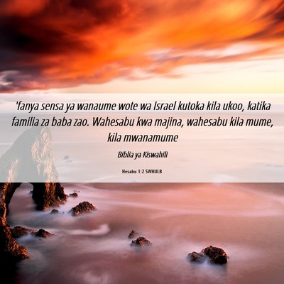 Picture 06 - Hesabu 1:2 SWHULB - 'fanya sensa ya wanaume wote wa Israel kutoka - Bible Verse Picture