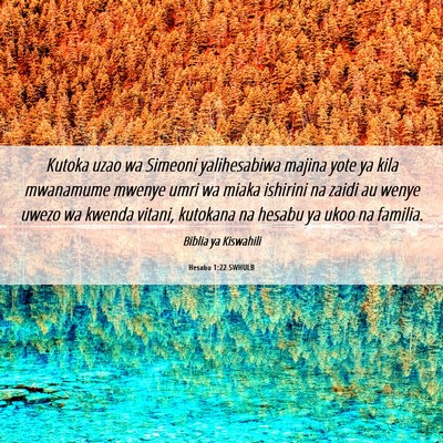 Picture 06 - Hesabu 1:22 SWHULB - Kutoka uzao wa Simeoni yalihesabiwa majina yote - Bible Verse Picture