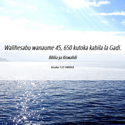 Picture 06 - Hesabu 1:25 SWHULB - Walihesabu wanaume 45, 650 kutoka kabila la - Bible Verse Picture