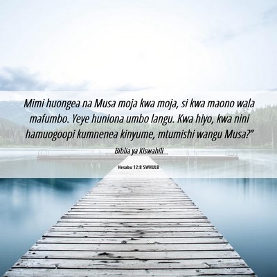 Picture 06 - Hesabu 12:8 SWHULB - Mimi huongea na Musa moja kwa moja, si kwa maono - Bible Verse Picture