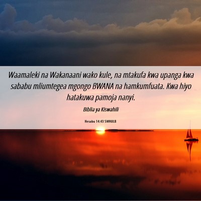 Picture 06 - Hesabu 14:43 SWHULB - Waamaleki na Wakanaani wako kule, na mtakufa kwa - Bible Verse Picture