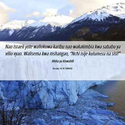 Picture 06 - Hesabu 16:34 SWHULB - Nao Israeli yote waliokuwa karibu nao wakakimbia - Bible Verse Picture