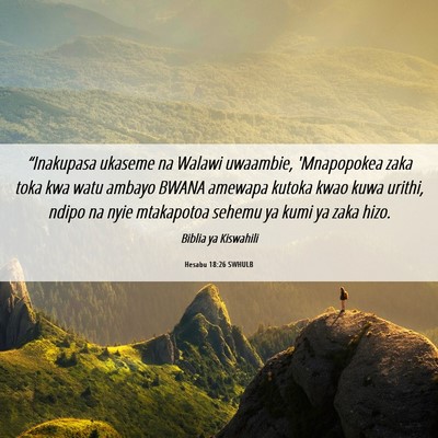 Picture 06 - Hesabu 18:26 SWHULB - “Inakupasa ukaseme na Walawi uwaambie, - Bible Verse Picture