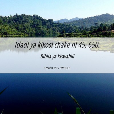 Picture 06 - Hesabu 2:15 SWHULB - Idadi ya kikosi chake ni 45, - Bible Verse Picture