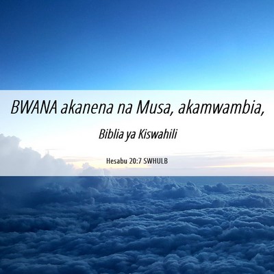 Picture 06 - Hesabu 20:7 SWHULB - BWANA akanena na Musa, - Bible Verse Picture