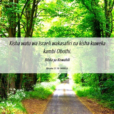 Picture 06 - Hesabu 21:10 SWHULB - Kisha watu wa Israeli wakasafiri na kisha kuweka - Bible Verse Picture