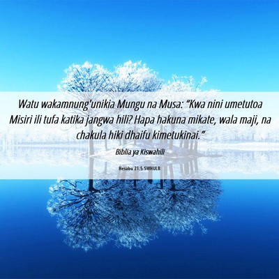 Picture 06 - Hesabu 21:5 SWHULB - Watu wakamnung'unikia Mungu na Musa: “Kwa nini - Bible Verse Picture