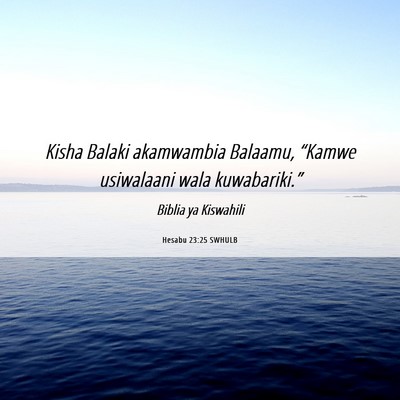 Picture 06 - Hesabu 23:25 SWHULB - Kisha Balaki akamwambia Balaamu, “Kamwe - Bible Verse Picture