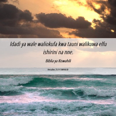 Picture 06 - Hesabu 25:9 SWHULB - Idadi ya wale waliokufa kwa tauni walikuwa elfu - Bible Verse Picture