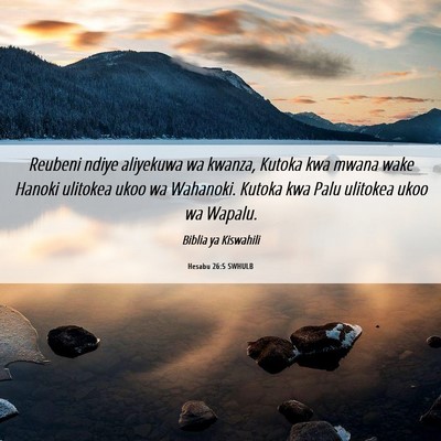 Picture 06 - Hesabu 26:5 SWHULB - Reubeni ndiye aliyekuwa wa kwanza, Kutoka kwa - Bible Verse Picture