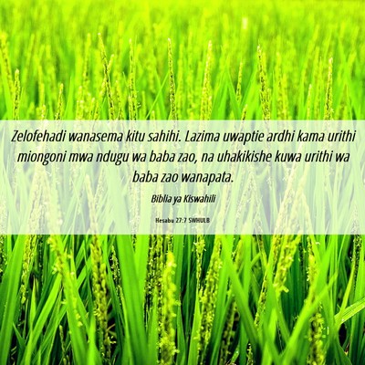 Picture 06 - Hesabu 27:7 SWHULB - Zelofehadi wanasema kitu sahihi. Lazima uwaptie - Bible Verse Picture