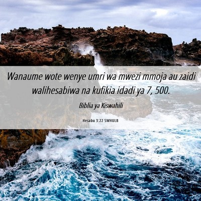 Picture 06 - Hesabu 3:22 SWHULB - Wanaume wote wenye umri wa mwezi mmoja au zaidi - Bible Verse Picture