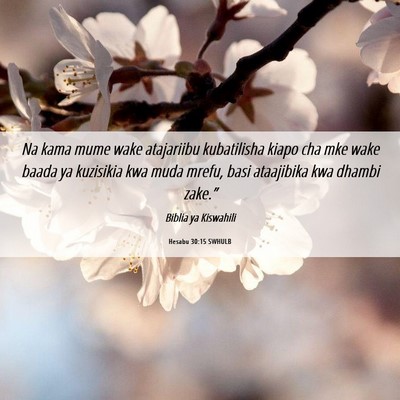 Picture 06 - Hesabu 30:15 SWHULB - Na kama mume wake atajariibu kubatilisha kiapo - Bible Verse Picture