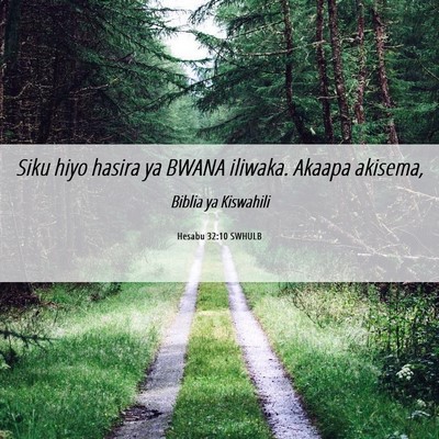 Picture 06 - Hesabu 32:10 SWHULB - Siku hiyo hasira ya BWANA iliwaka. Akaapa - Bible Verse Picture