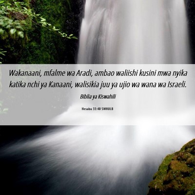 Picture 06 - Hesabu 33:40 SWHULB - Wakanaani, mfalme wa Aradi, ambao waliishi kusini - Bible Verse Picture
