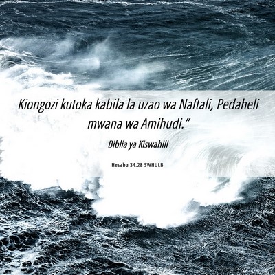 Picture 06 - Hesabu 34:28 SWHULB - Kiongozi kutoka kabila la uzao wa Naftali, - Bible Verse Picture