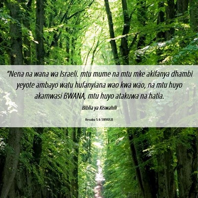 Picture 06 - Hesabu 5:6 SWHULB - “Nena na wana wa Israeli. mtu mume na mtu mke - Bible Verse Picture