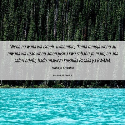 Picture 06 - Hesabu 9:10 SWHULB - “Nena na wana wa Israeli, uwaambie, 'kama mmoja - Bible Verse Picture