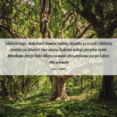 Picture 06 - Hosea 5:1 SWHULB - Sikilizeni haya, makuhani! kuweni makini, nyumba - Bible Verse Picture