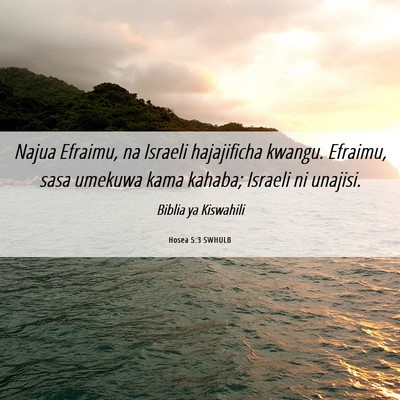 Picture 06 - Hosea 5:3 SWHULB - Najua Efraimu, na Israeli hajajificha kwangu. - Bible Verse Picture