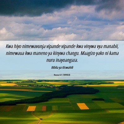 Picture 06 - Hosea 6:5 SWHULB - Kwa hiyo nimewavunja vipande vipande kwa vinywa - Bible Verse Picture